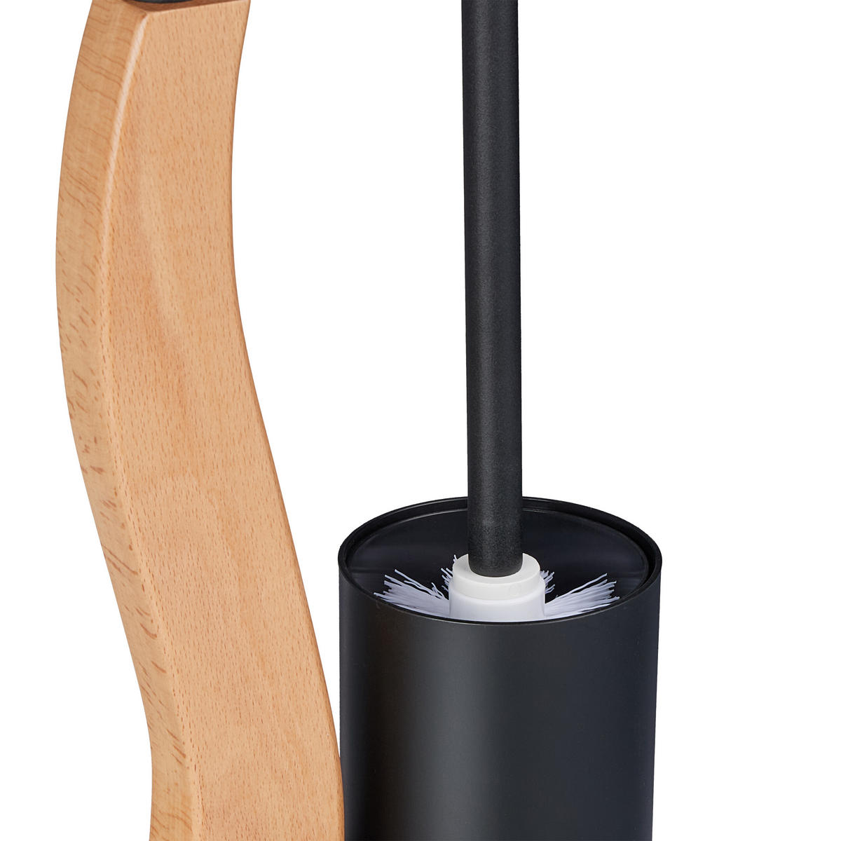 WC-GARNITUR - Schwarz, Holzwerkstoff/Kunststoff (26/87/20cm) - Relaxdays