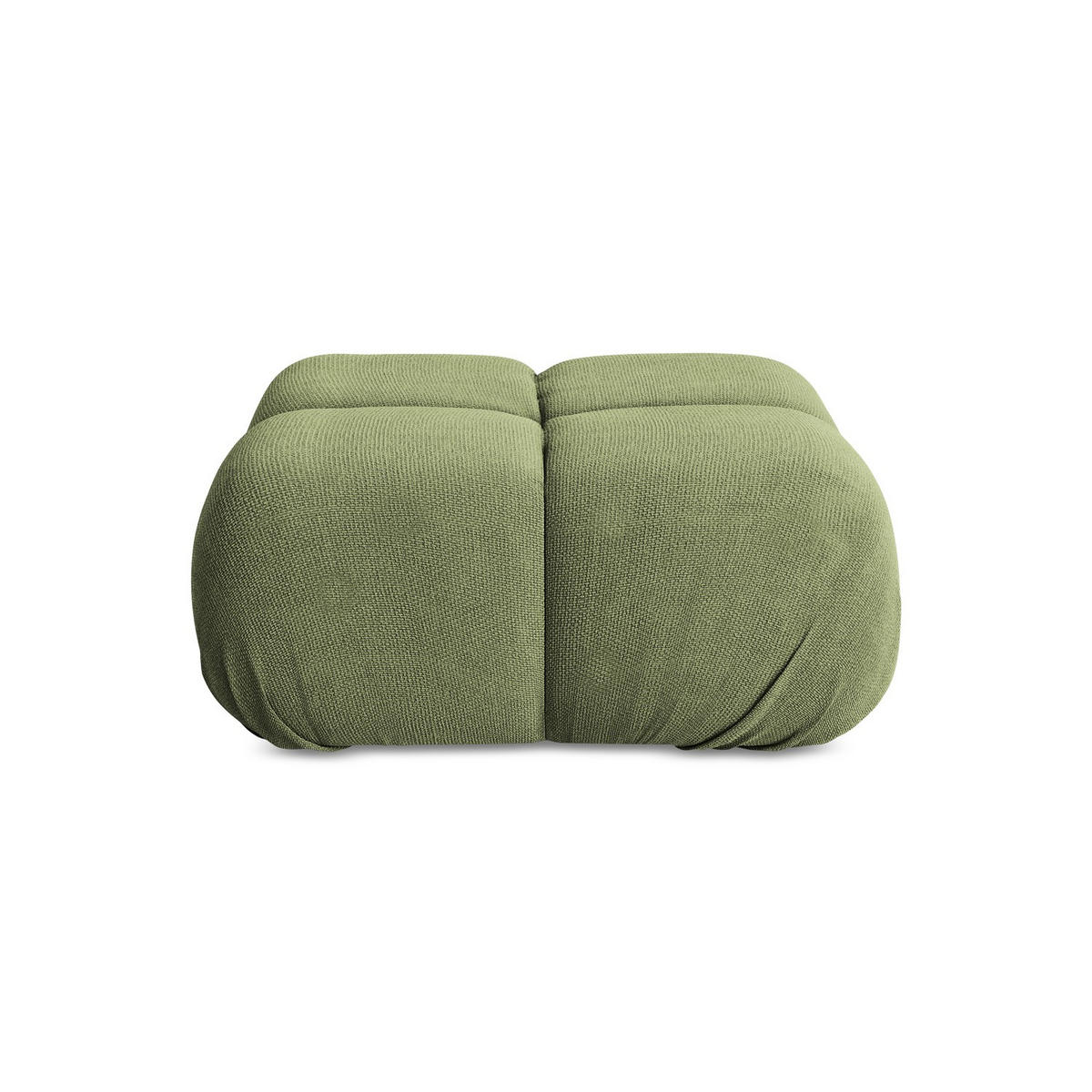 POUF Chenille Stoff Grün - Schwarz/Grau, Kunststoff/Textil (95/41/95cm) - LaMiaSofa