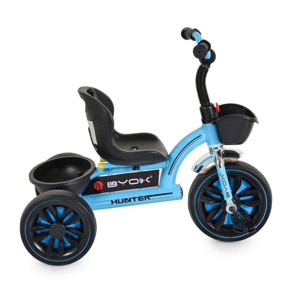 DREIRAD Hunter EVA-Reifen blau verstellbarer Sitz, Korb, ergonomische Griffe - Blau, Metall (75/46/64cm)