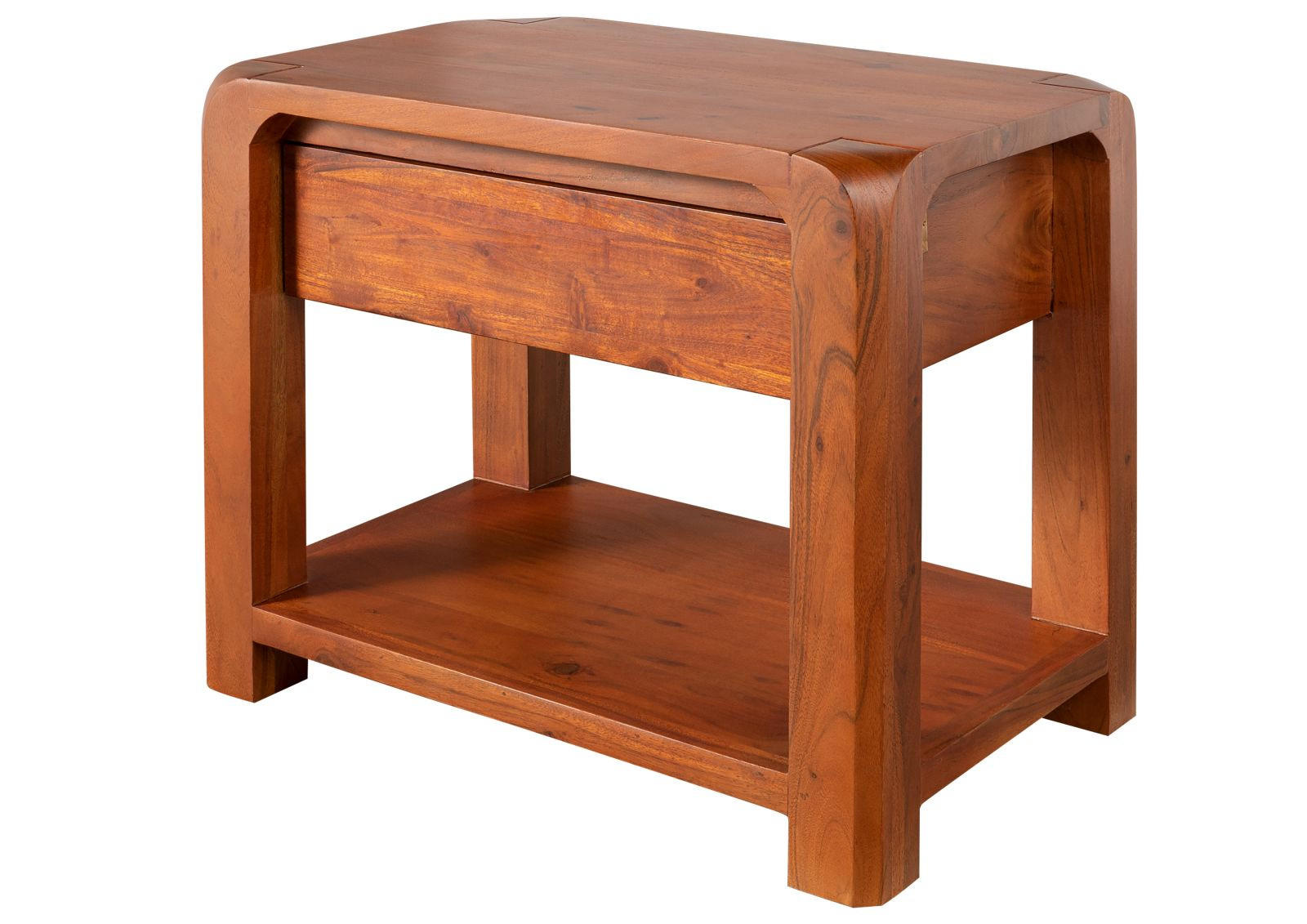 NACHTTISCH Akazie 60x40x50 honig lackiert BUENO #025 - Braun, Holz (60/50/40cm) - Massivmoebel24