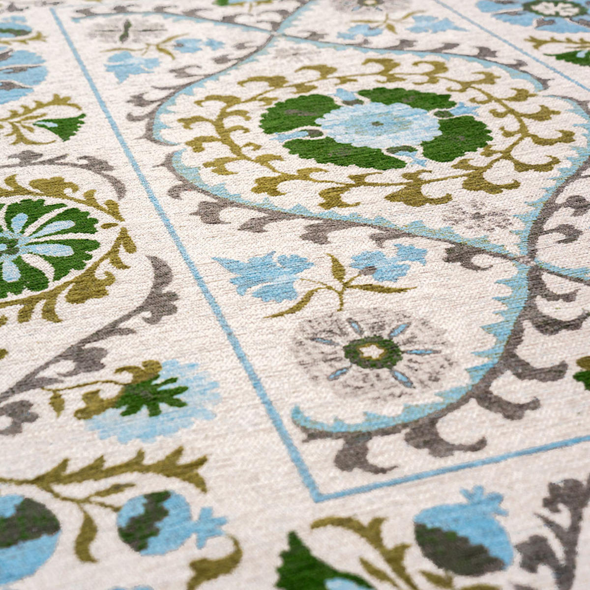 TEPPICH Slavia Antiquarian Suzani 240/340 cm - Weiß, Naturmaterialien/Textil (240/340cm) - Louis De Poortere