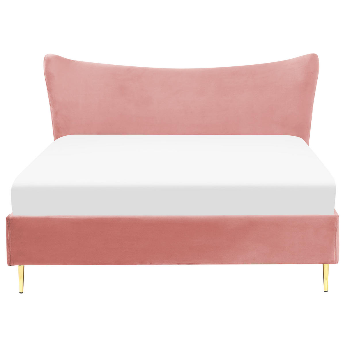 POLSTERBETT 160/200cm Pfirsichrosa Chaleix - Pink, Textil (160/200cm) - Beliani