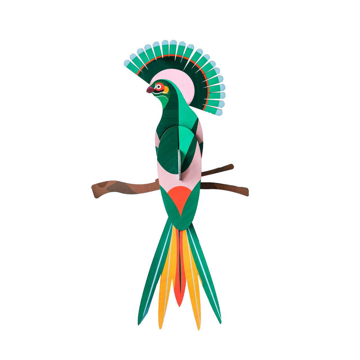 WANDDEKO Exotischer Jade-Schwanz 22/6 cm - Grün, Wellpappe (22/6/22cm) - KUNSTLOFT