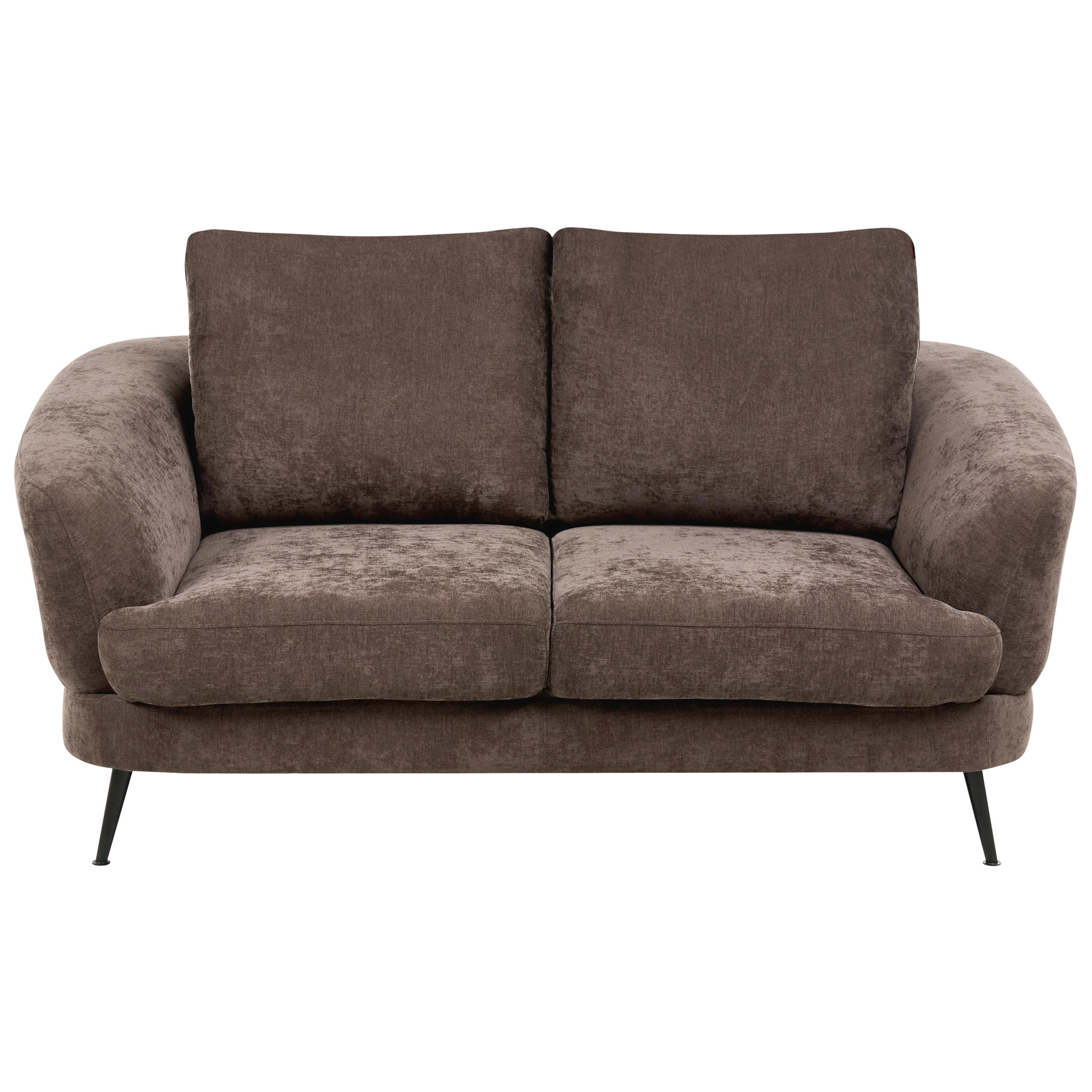 2-SITZER-SOFA Chenillegewebe Dunkelbraun Kjaer - Dunkelbraun, Textil (155/100/100cm) - Beliani