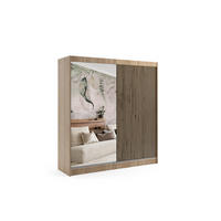 KLEIDERSCHRANK VILAN mit Spiegel - 200 cm - Sonoma Eiche|Eiche Wotan - Eiche Wotan/Sonoma Eiche, Holzwerkstoff (200/215/61cm) - ALTDECOR