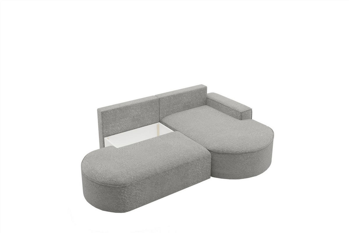 ECKSOFA Girona Mit Schlaffunktion - Grau, Holzwerkstoff/Textil (278/179cm) - Fun Möbel