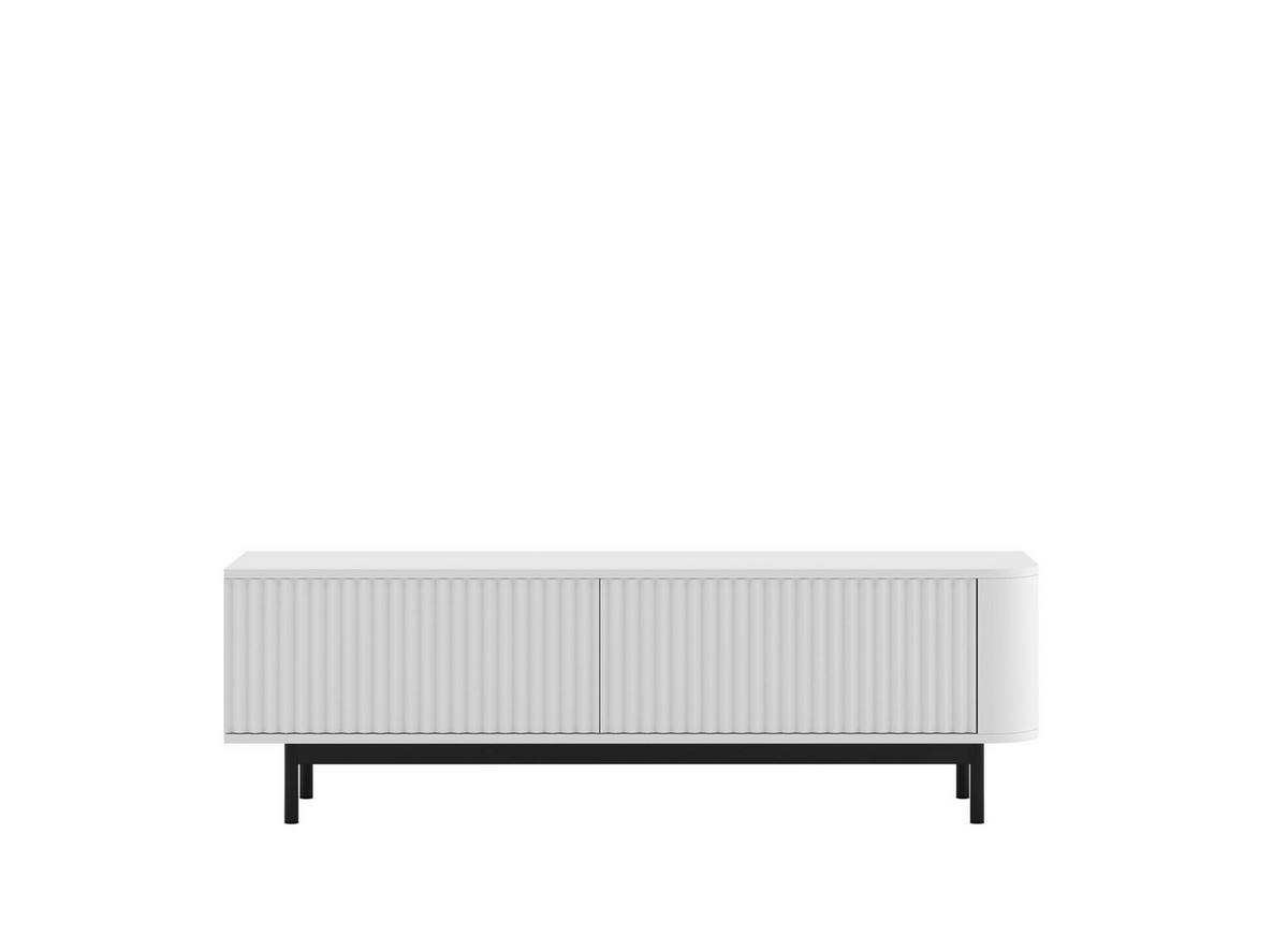 TV komoda Aurora mat bijela 140 cm s crnim metalnim okvirom - bijela/crna, drvni materijal/metal (140/44/35cm) - Meble Lindner
