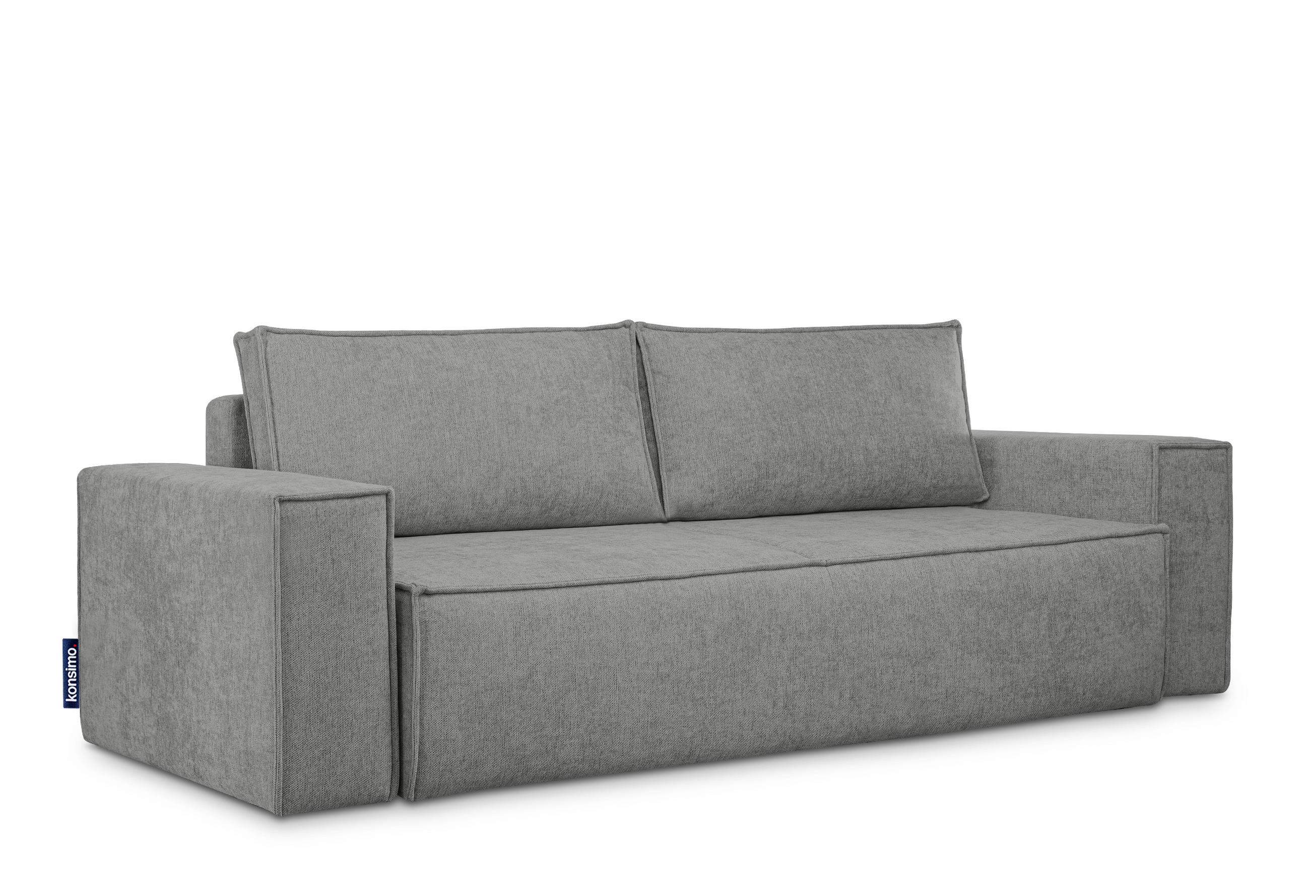 3-SITZER-SOFA NAPI II mit Schlaffunktion, grau - Grau, Textil (244/89/101cm) - KONSIMO®