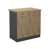 SPÜLENUNTERSCHRANK R-Line Artisan-Eiche 80 cm, AP Eiche - Anthrazit/Eiche Artisan, Holzwerkstoff (80/81.6/60cm) - Vicco