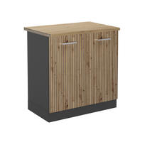 SPÜLENUNTERSCHRANK R-Line Artisan-Eiche 80 cm, AP Eiche - Anthrazit/Eiche Artisan, Holzwerkstoff (80/81.6/60cm) - Vicco