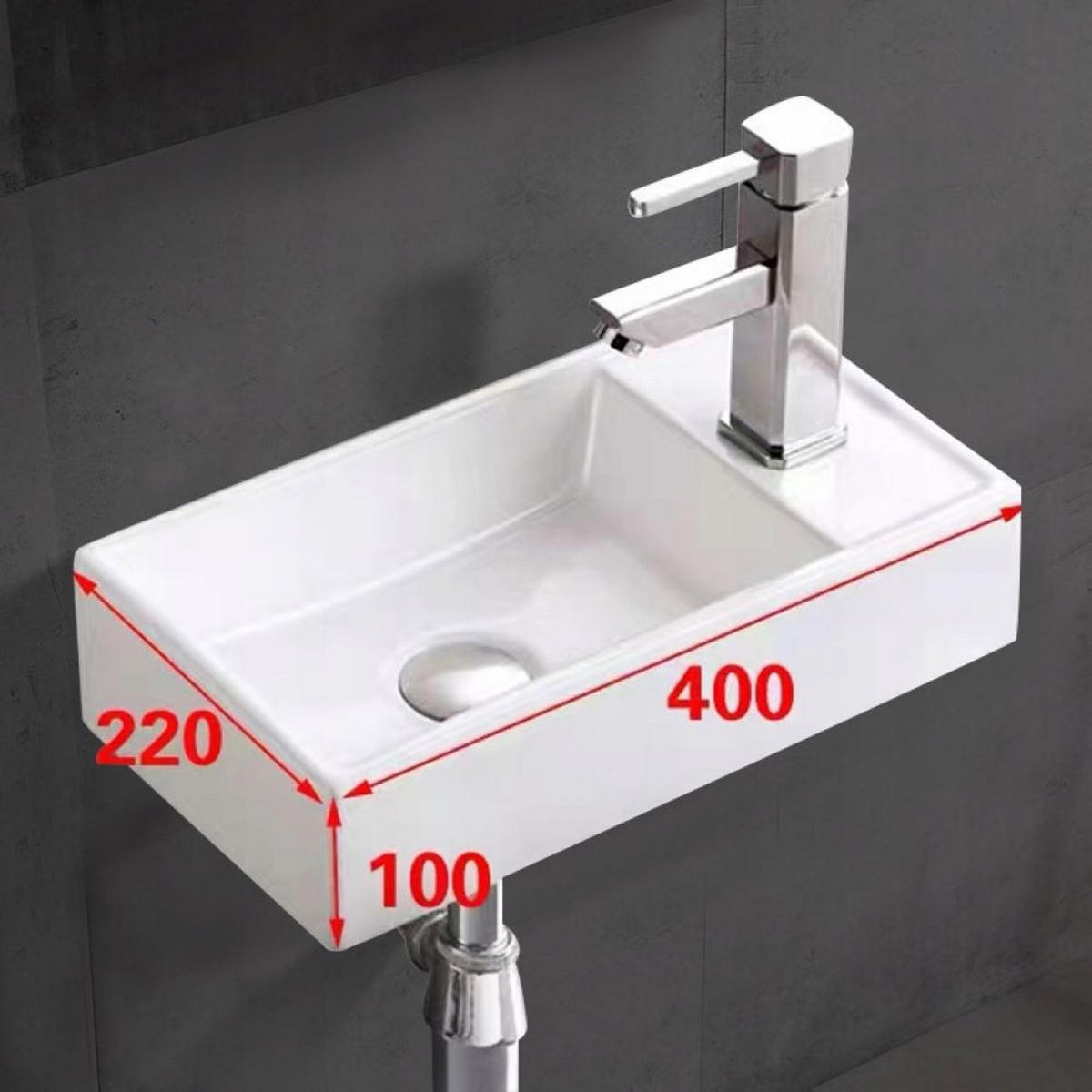 WASCHBECKEN, weiß 40/10/22 cm - Weiß, Keramik (40/10/22cm) - Rexo