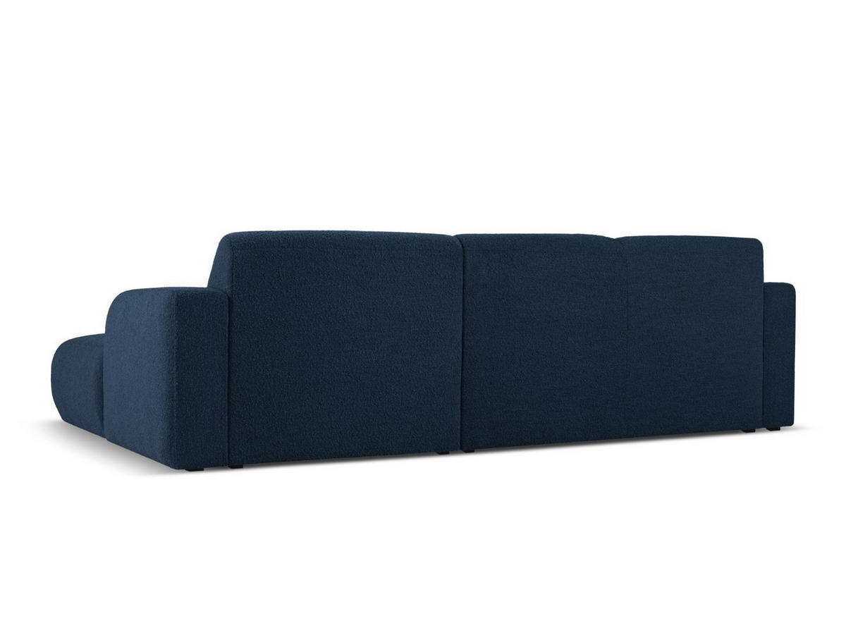 ECKSOFA rechts Molino aus Boucle dunkelblau 4 Sitzplätze - Dunkelblau, Textil (170/250cm) - Micadoni