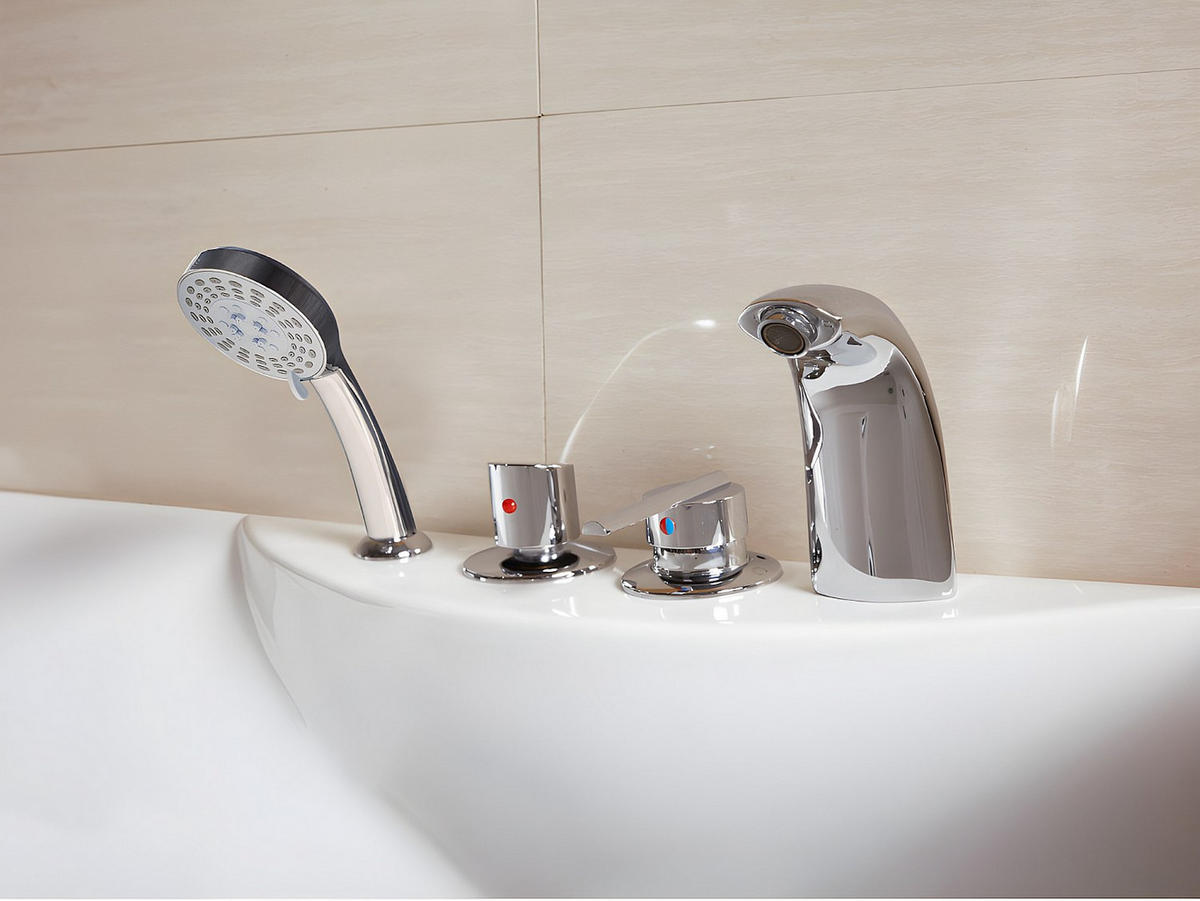 WHIRLPOOLBADEWANNE - 1 -Sitzer - Acryl - weiß - GAVINO - Weiß, Kunststoff (150/54.5/75cm) - Vente-Unique