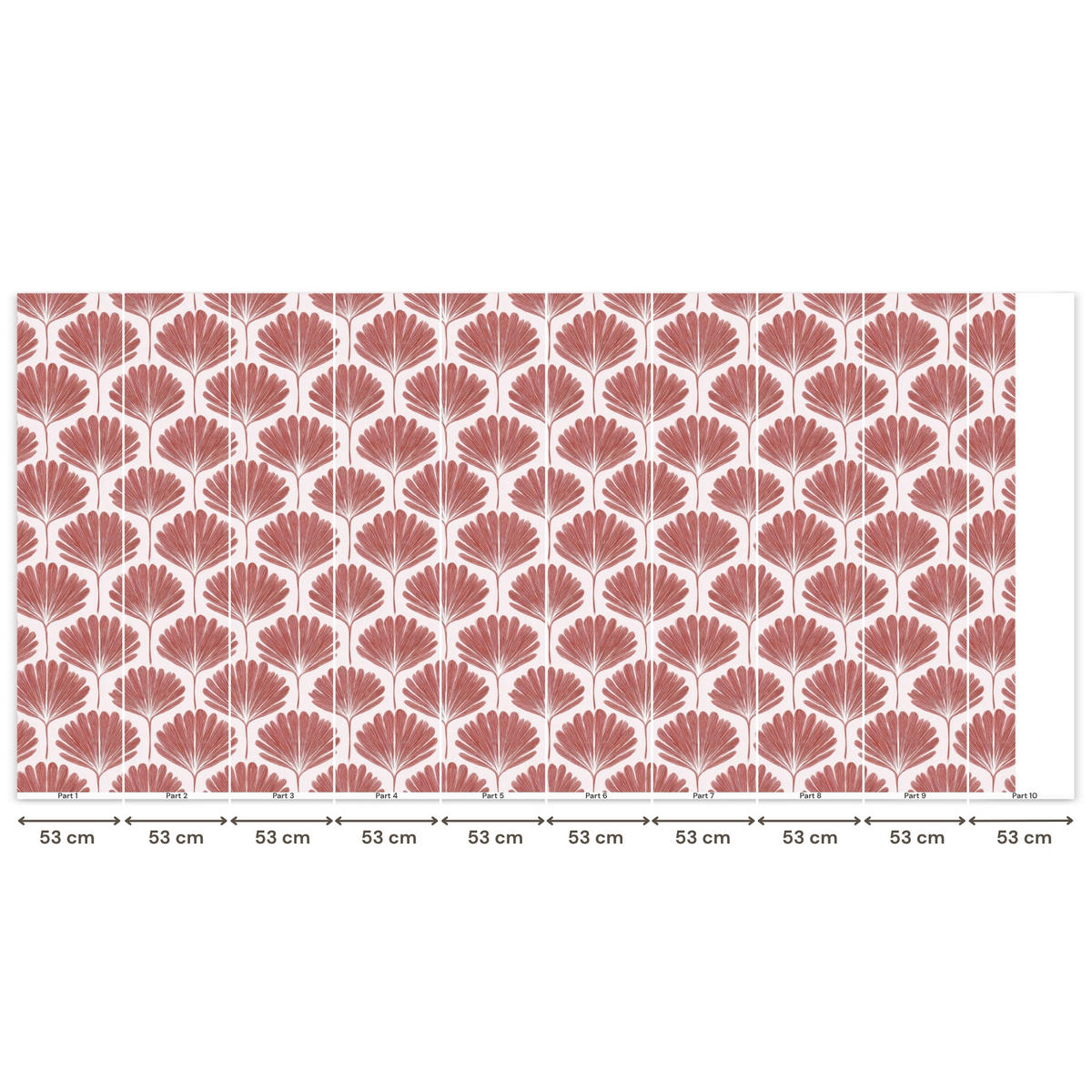TAPETE - Fächer - Motiv - Terra - 500x240 cm - Rotbraun, Papier (500/240cm) - OnlyWow