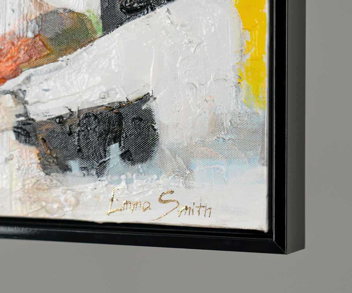 GEMÄLDE Sonnenhäuser Schattenfugenrahmen Schwarz 150x50 cm - Schwarz, Holz (150/50cm) - YS-art gallery