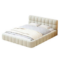 POLSTERBETT 140x200 cm, doppelbett, mit modernem wellenförmigem Kopfteil, aus weichem Leinenstoff in beige - Beige, Holz/Textil (140/200cm) - BRILVERDE