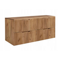WASCHBECKUNTERSCHRANK VENA 160cm mit Arbeitsplatte Farbe: Eichen Craft Gerillte Vorderseite Eichen Craft - Eichefarben, Holzwerkstoff (160/58/46cm) - Rodan