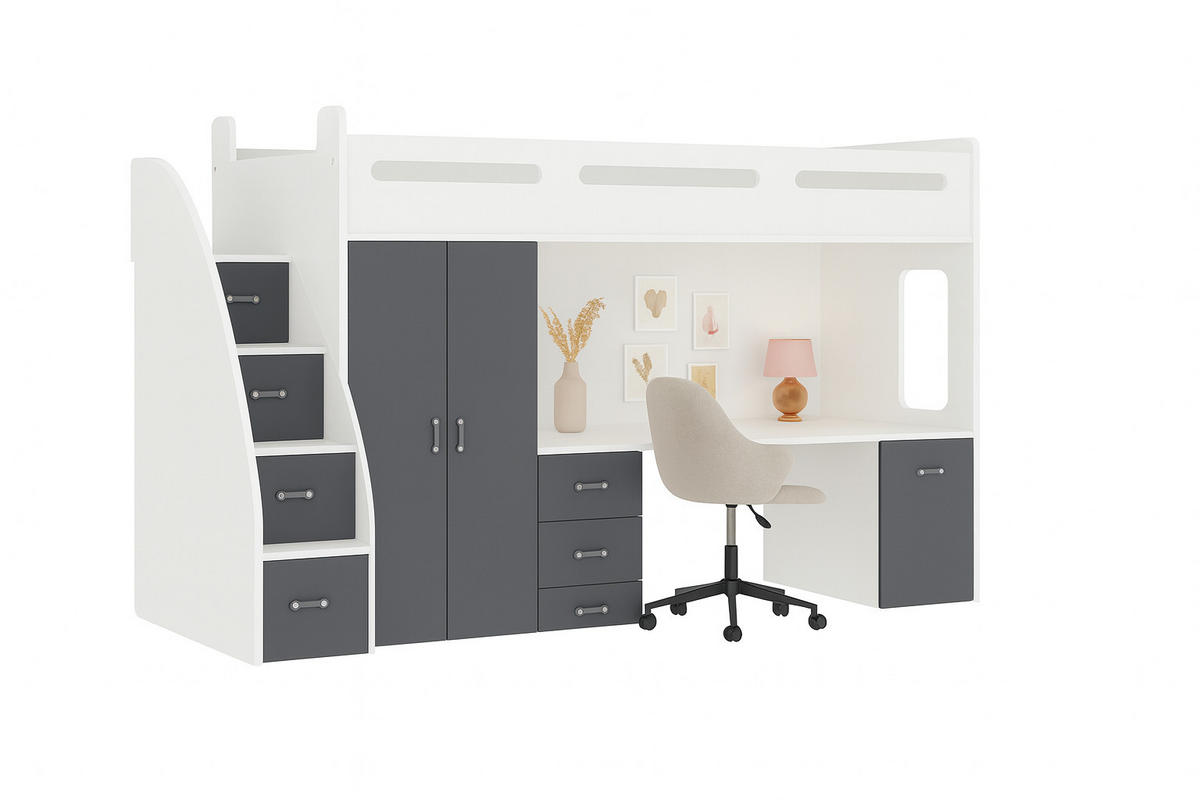 KINDERBETT Zuzia plus grau - Grau, Holzwerkstoff - roe furniture