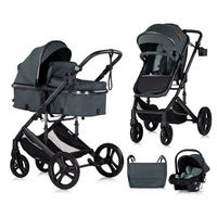 KOMBIKINDERWAGEN Amore 3 in 1 tuerkis Babyschale Adapter Wickeltasche Fußabdeckung - Türkis, Metall (95/63/105cm) - Chipolino