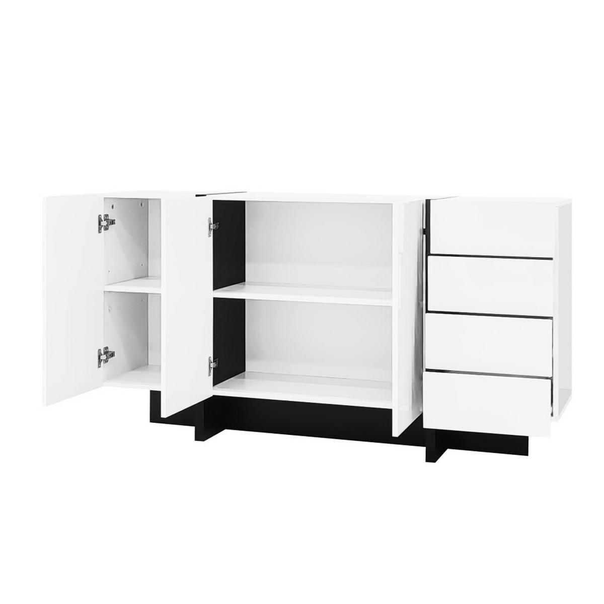 SIDEBOARD in Weiß mit 4 Schubladen - Weiß, Holz (40/80.5/150cm) - KOMHTOM