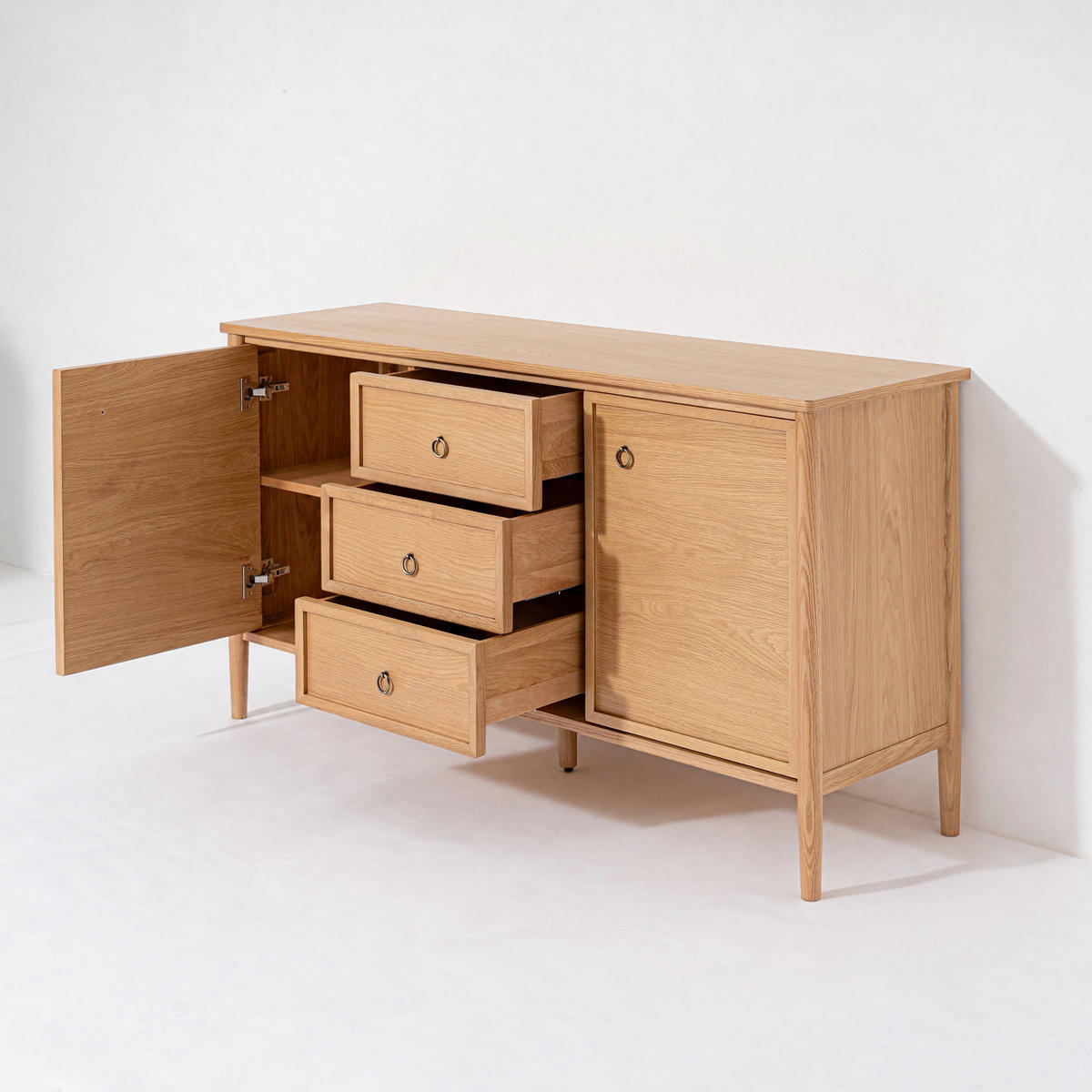 SIDEBOARD Rose, Eiche - Beige, Holz (150/80/45cm) - WOODEK