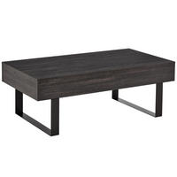 SOFATISCH Couchtisch Schublade stabil einfacher Aufbau Spanplatte Dunkelgrau - Dunkelgrau, Kunststoff (110/60/40cm) - HOMCOM