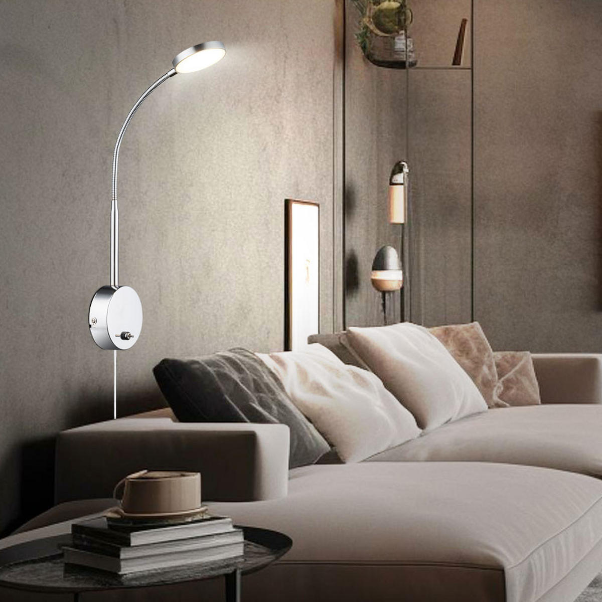 LED WANDLEUCHTE Aluminium Silber - Silberfarben, Metall (9/51/30cm) - Globo Lighting