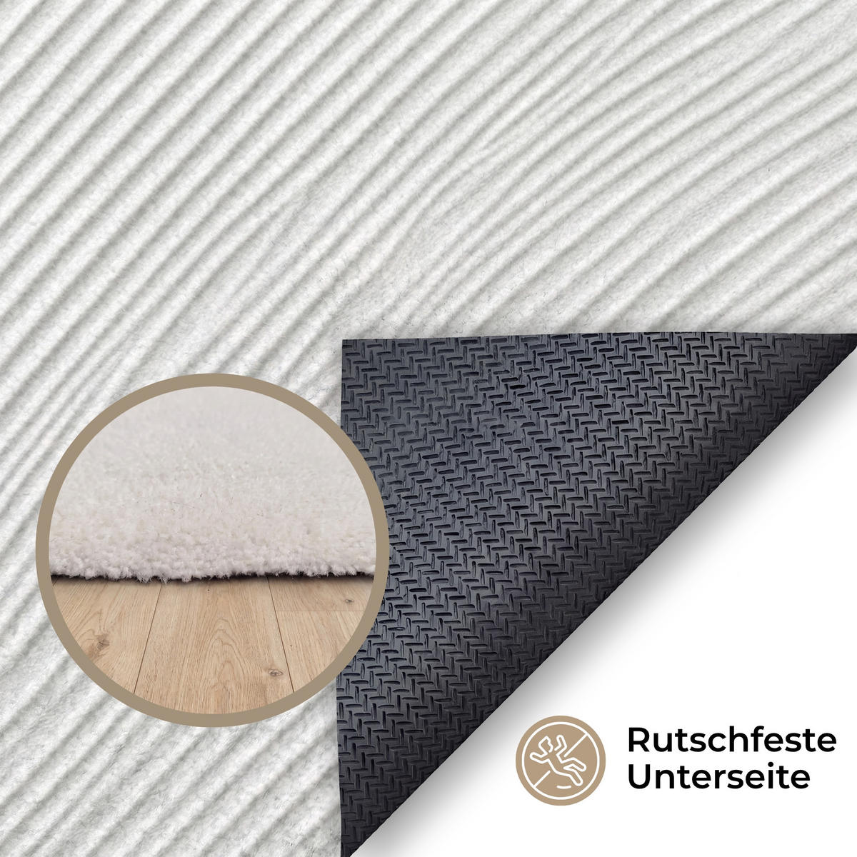 KOBERCE - Vlny - rebrovanie - biele - 180x120 cm - biela, textil/plast (180/0.4cm) - OnlyWow