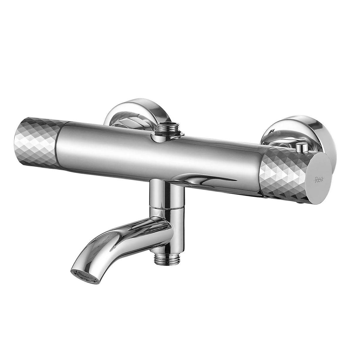THERMOSTAT Duschset Rea Lungo Diamond Chrome - Chromfarben, Metall (15/117/5cm) - REA
