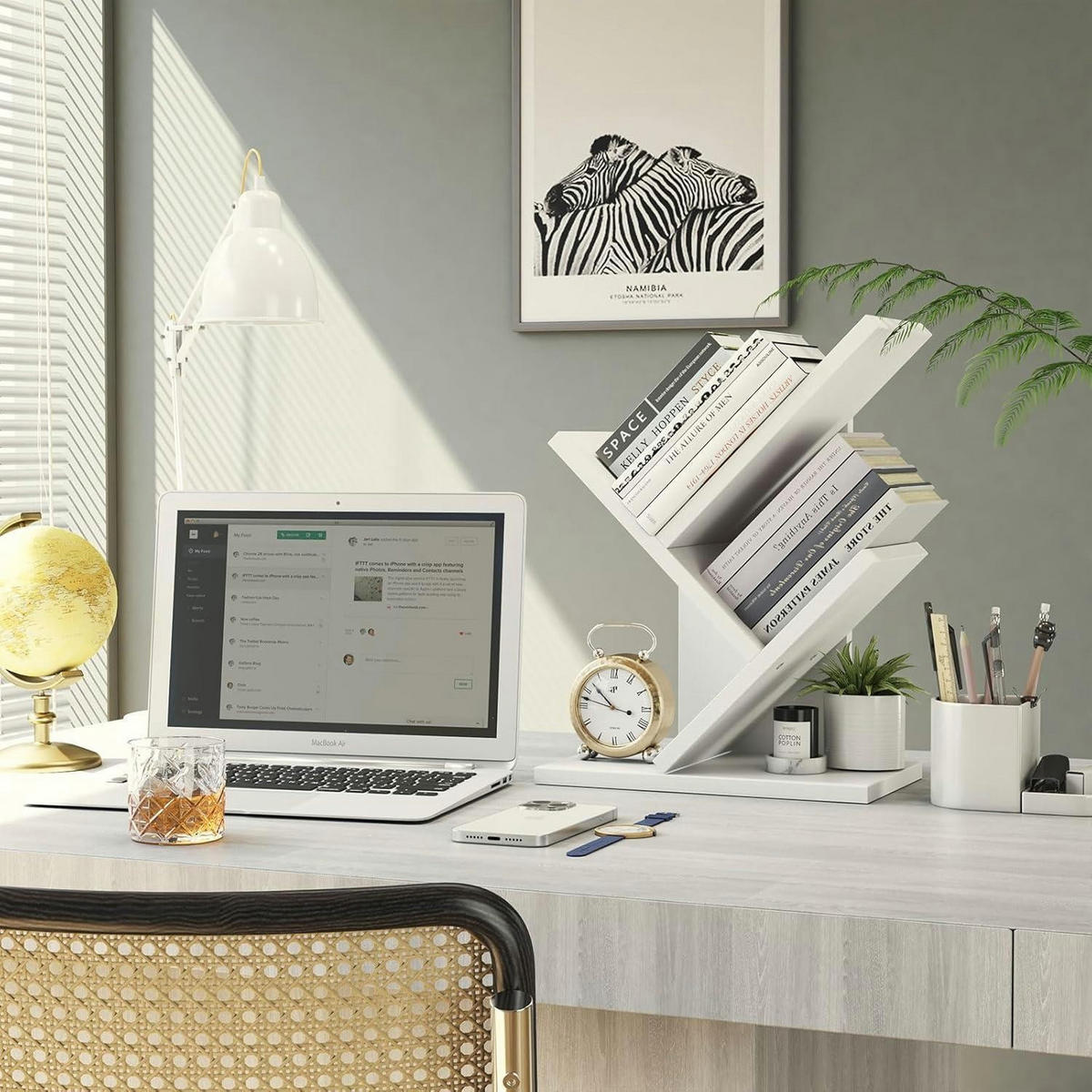 BÜCHERREGAL Baumform Weiß 40.5 cm - Weiß, Holzwerkstoff (17/40.5/30cm)