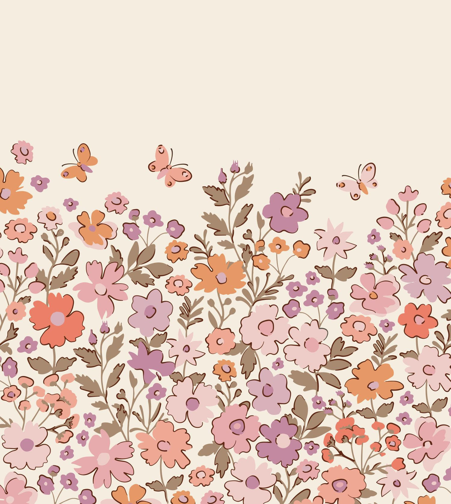 FOTOTAPETE Blumen 2.5 x 2.79 m - Lila, Papier (250/279cm) - ESTAhome