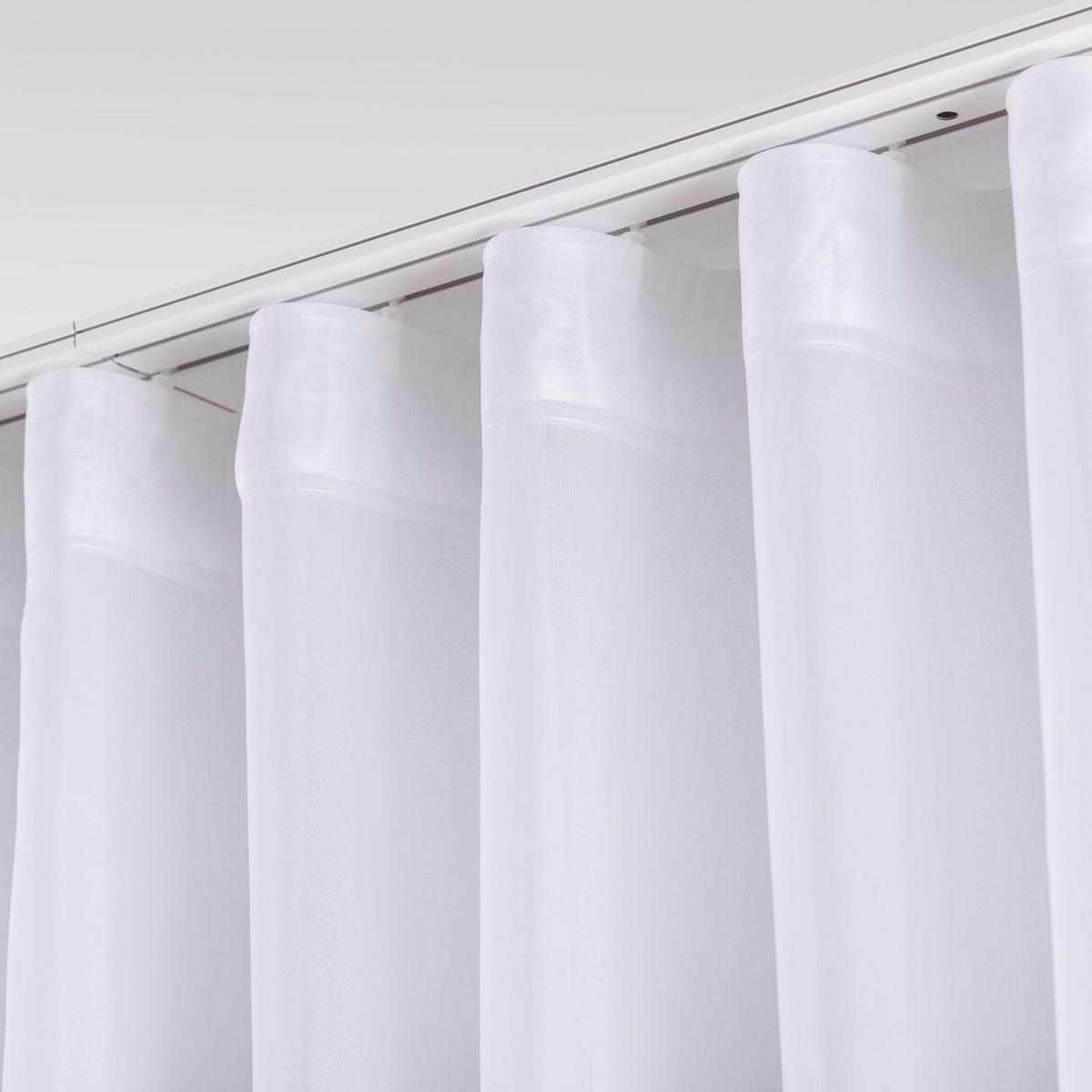 WELLENGARDINE Voile mit Bleiband, weiß, 300x265 cm - Weiß, Textil (300/265cm) - Dekoria