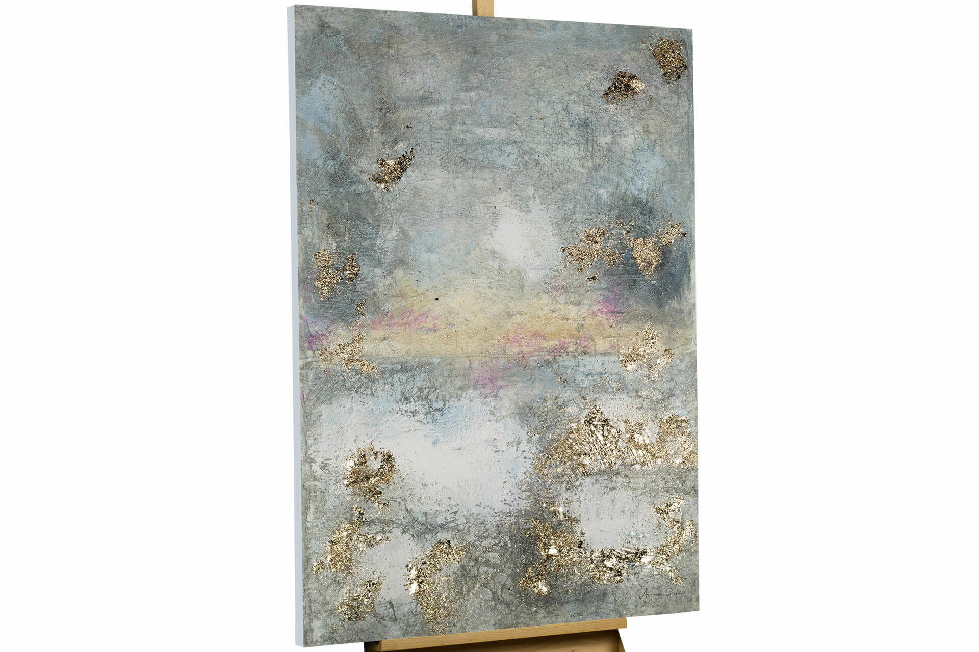 ACRYLBILD HANDGEMALT 80/120 cm - Grau, Holz/Textil (3.06/120cm) - KUNSTLOFT