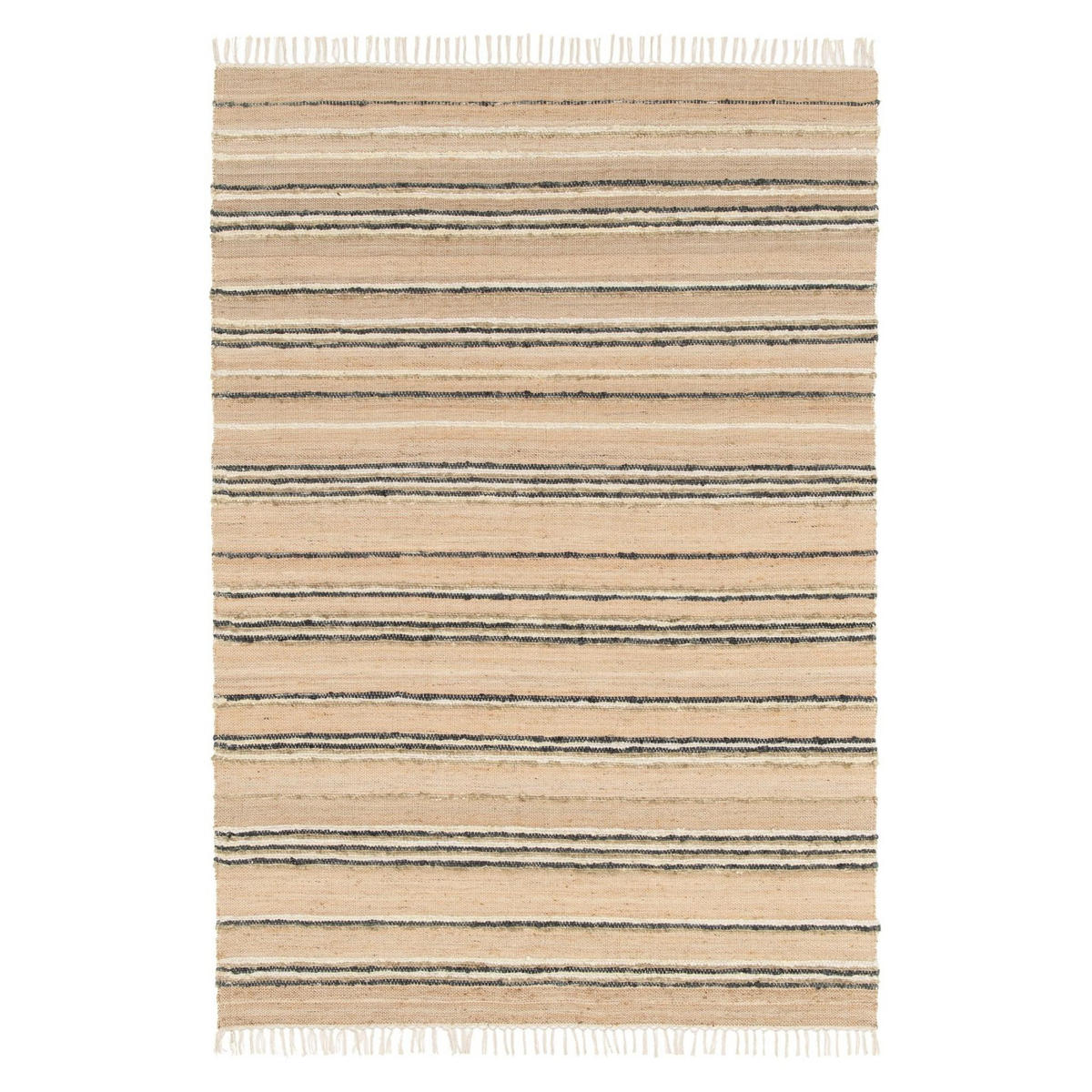 TEPPICH handgefertigt Naturmaterialien beige - Beige, Textil (160/230cm) - AFK Living