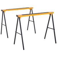 2ER-SET Arbeitsbock Sägepferd Klappbar Unterstellbock rutschfest Metall Gelb - Gelb, Metall (99.5/50/76cm) - DURHAND