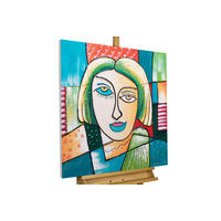 RUČNE MAĽOVANÝ AKRYLOVÝ OBRAZ 80/80 cm, viacfarebný, figurálny motív - viacfarebná, drevo/textil (80/80cm) - KUNSTLOFT
