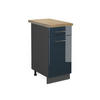 KÜCHENUNTERSCHRANK Fame-Line Dunkelblau Hochglanz 40 cm, AP Eiche - Anthrazit/Dunkelblau, Holzwerkstoff (40/82/60cm) - Vicco