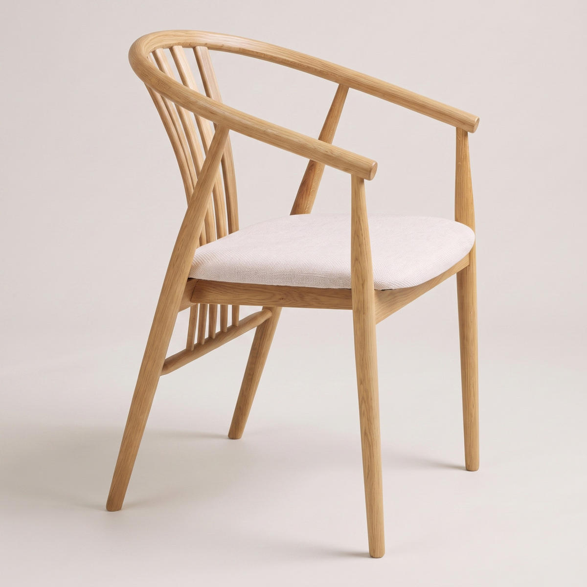 MATSTOL Asti 54 x 57 x 78 cm – ek/sandgrå - Ekfärgad/Grå, Trä/Textil (54/78/57cm) - ebuy24
