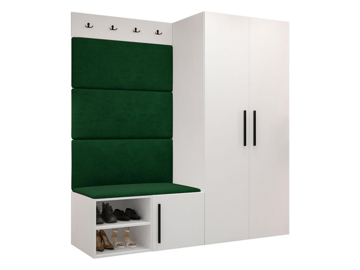 GARDEROBEN-SET Medi I - Schwarz/Weiß, Holzwerkstoff/Kunststoff (80/191/50cm) - MIRJAN24