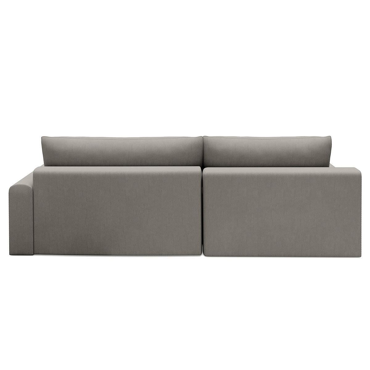ECKSOFA mit Schlaffunktion - Longchair - Hellgrau/Schwarz, Kunststoff/Textil (253/167cm) - home24