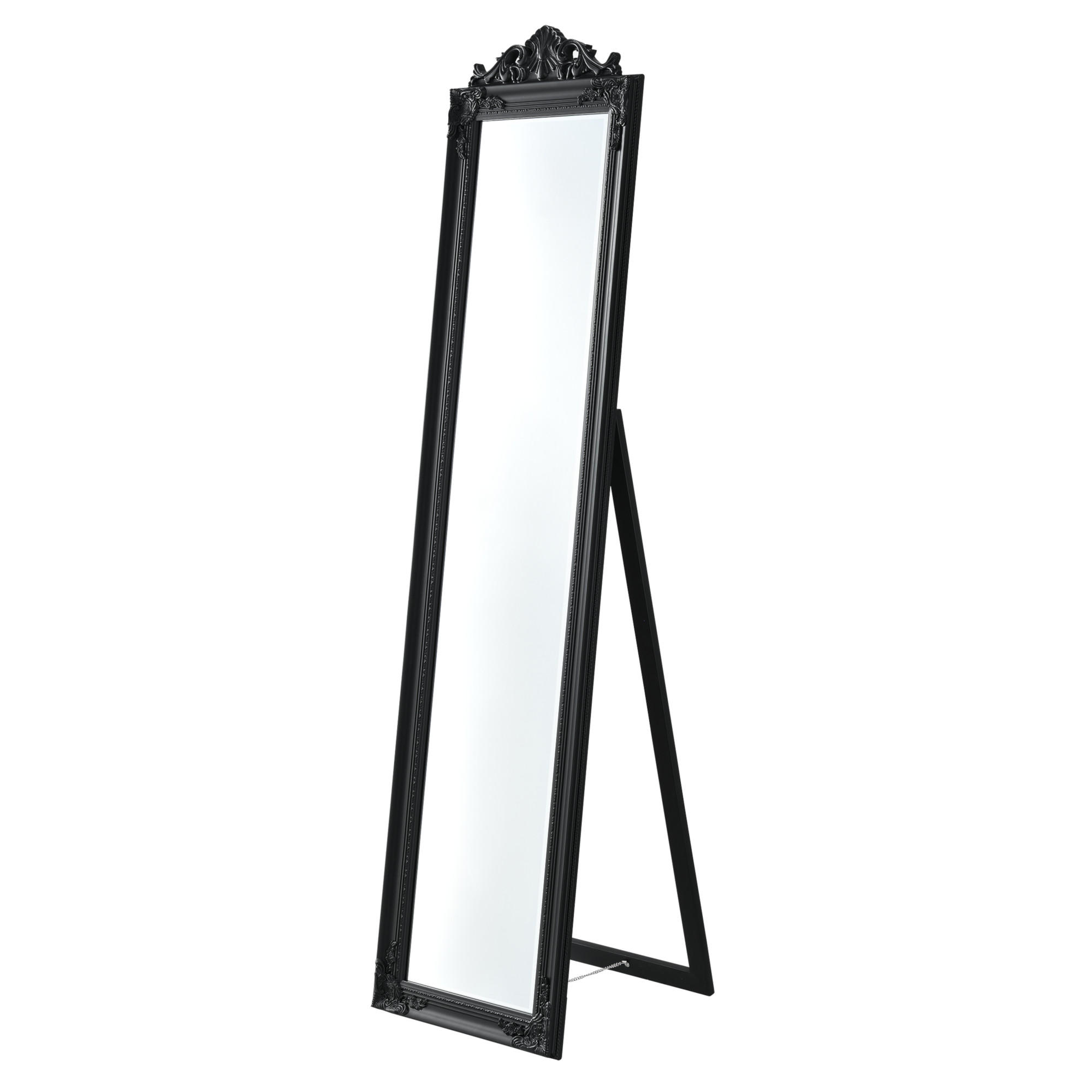STANDSPIEGEL Arezzo - Schwarz, Glas/Holz (28.5/160/140cm) - [en.casa]