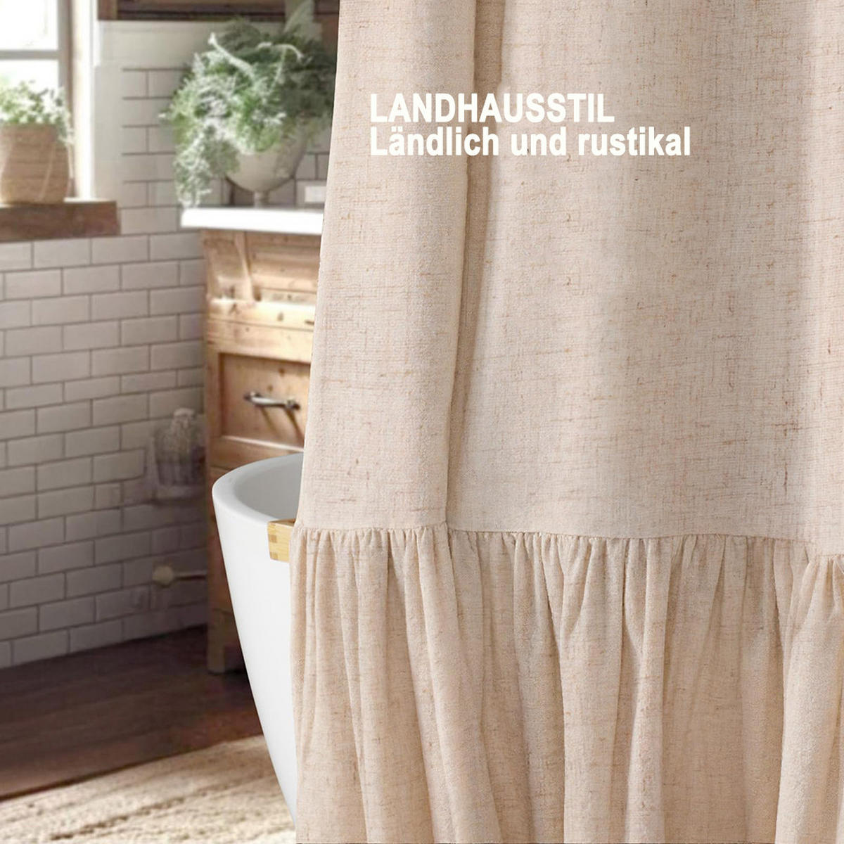 DUSCHVORHANG 183 x 183 cm Beige - Beige, Textil (183/183cm) - Kaket