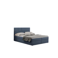 BOXBETT Mit Bettkasten Und Matratze BALI Stoff Mat Velvet Blau 120x200 cm H2-Pocket - Blau, Holz/Holzwerkstoff (120/200cm) - Kaiser Möbel