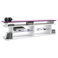 LOWBOARD Movie Platte des TV-Aufsatzes in Brombeer Hochglanz - Brombeere, Holzwerkstoff (138.5/39/37.5cm) - Vladon