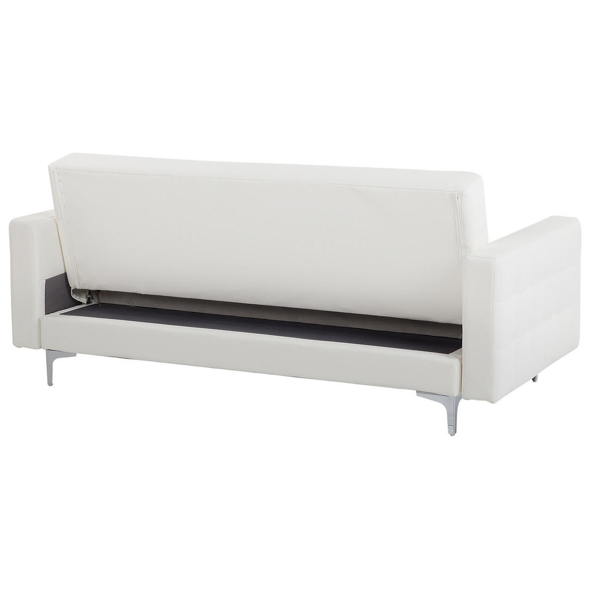 3-SITZER-SCHLAFSOFA Kunstleder Weiß Aberdeen - Weiß, Textil (186/83/88cm) - Beliani