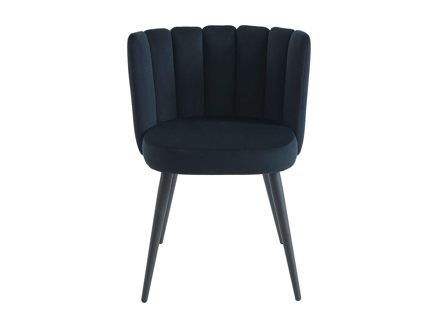 STUHL - 59 cm x 55 cm - Samt, Stoff - Schwarz - PRANILA - Schwarz, Textil (59/78.5/55cm) - Vente-Unique