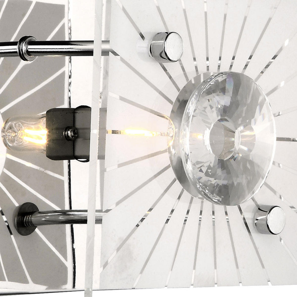 WANDELLEUCHTE Iolana Kristalloptik Silber - Silberfarben, Glas (11/10/24cm) - Globo Lighting