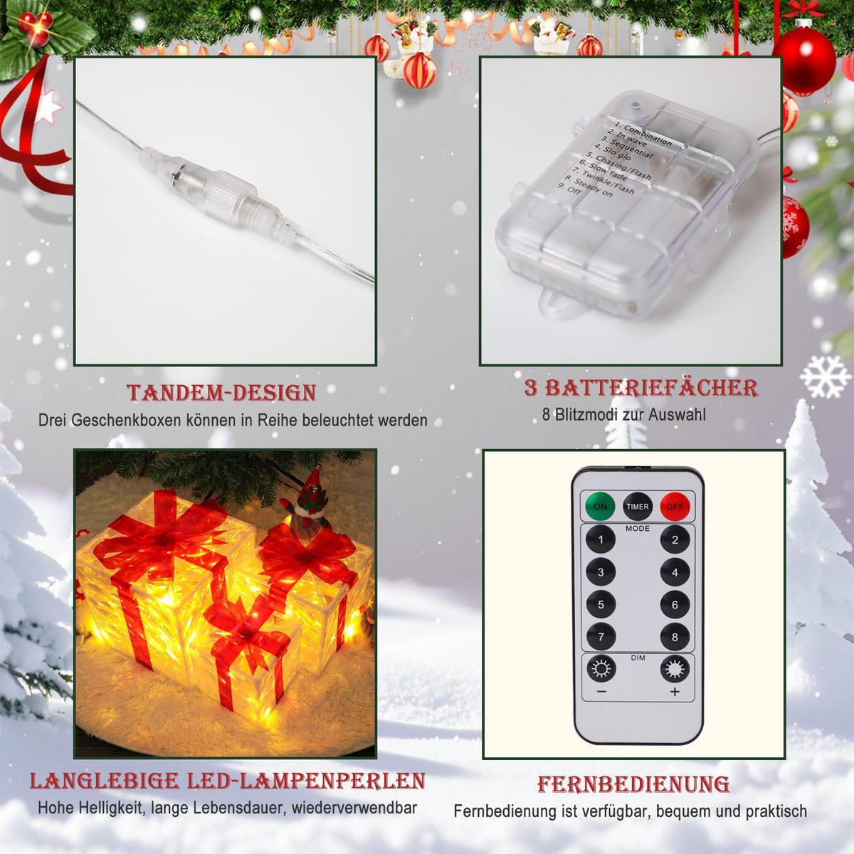 WEIHNACHTSGESCHENKBOX BREMEN Ⅲ 25/1/25 cm - Rot, Kunststoff (25/25/25cm) - Nettlife