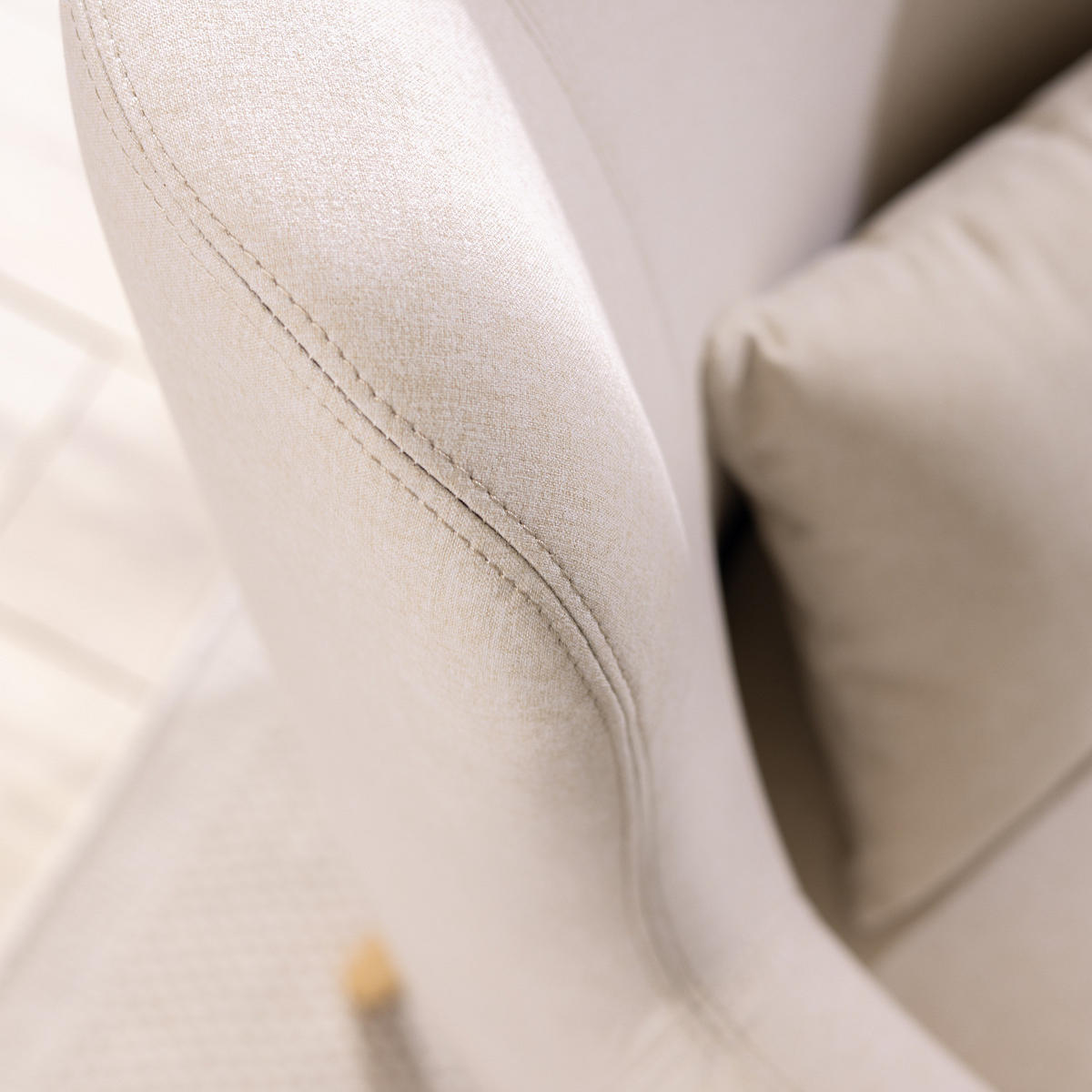 SESSEL mit Hocker - Beige, Holz/Birkenholz (75/96/78cm) - home24
