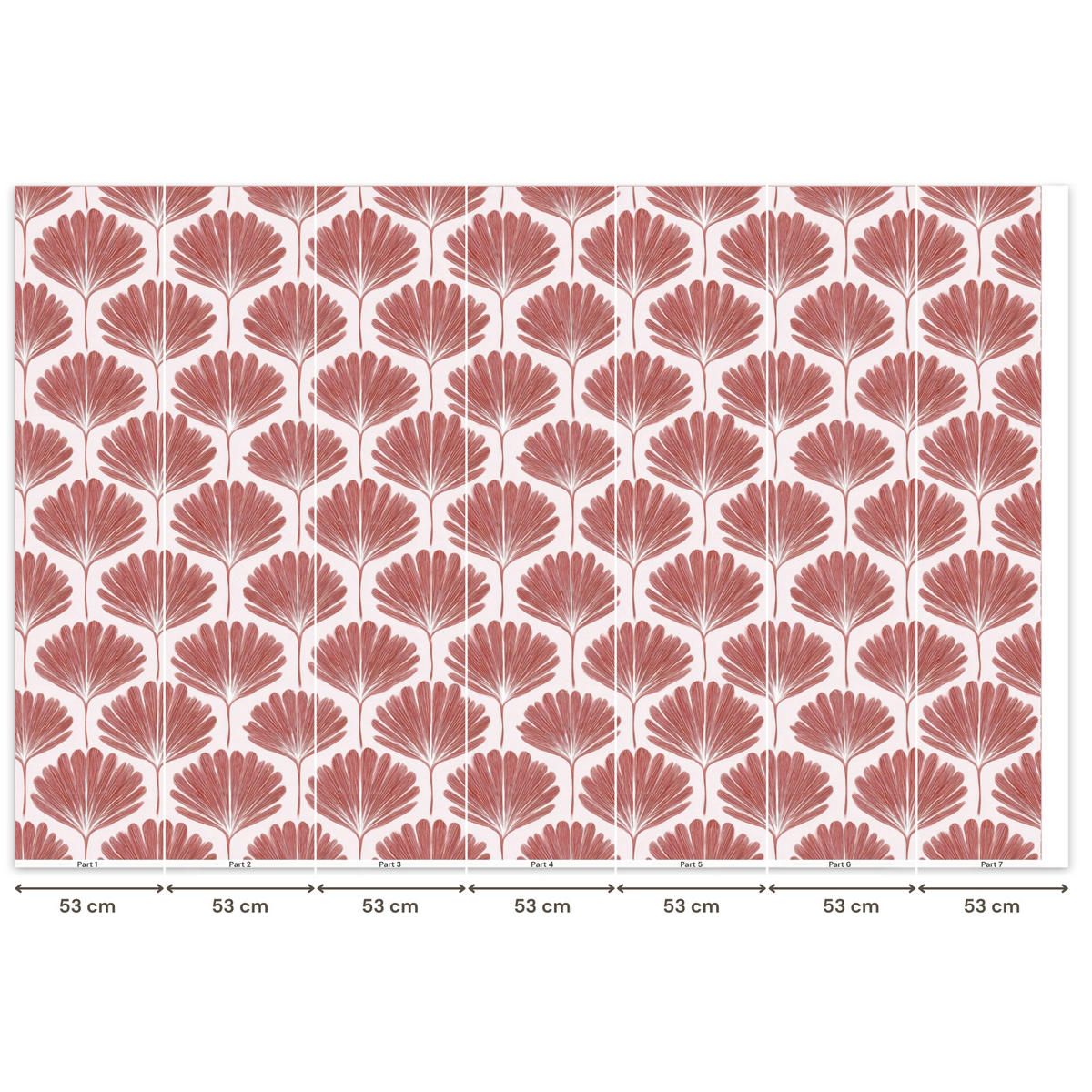 TAPETE - Fächer - Motiv - Terra - 350x240 cm - Rotbraun, Papier (350/240cm) - OnlyWow